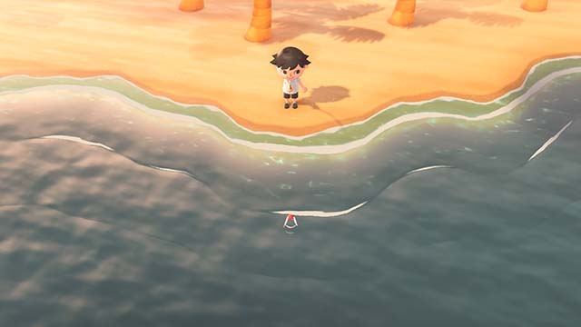 Fishing in Animal Crossing: New Horizons.